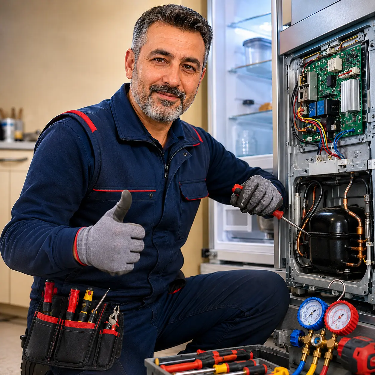 Buca Beko buzdolabı tamiri ustası Bayram Usta — Merkez Mahallesı ve Ufuk Mahallesi soğutma sistemleri uzmanı